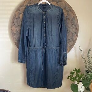 Lucky Brand Long Sleeve Denim Chambray Dress